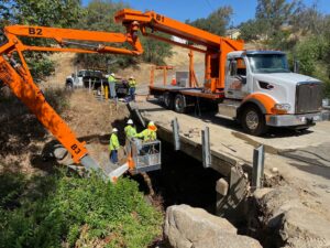 Bridge Master in in use by workmen