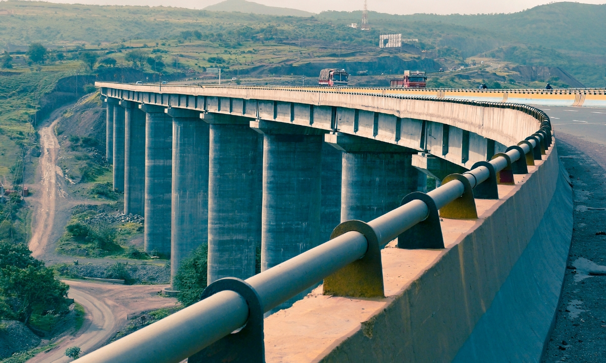 a highway bridge