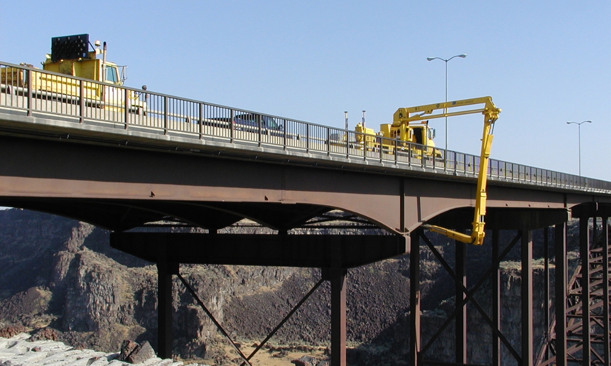 an underbridge platform doing a bridge inspection