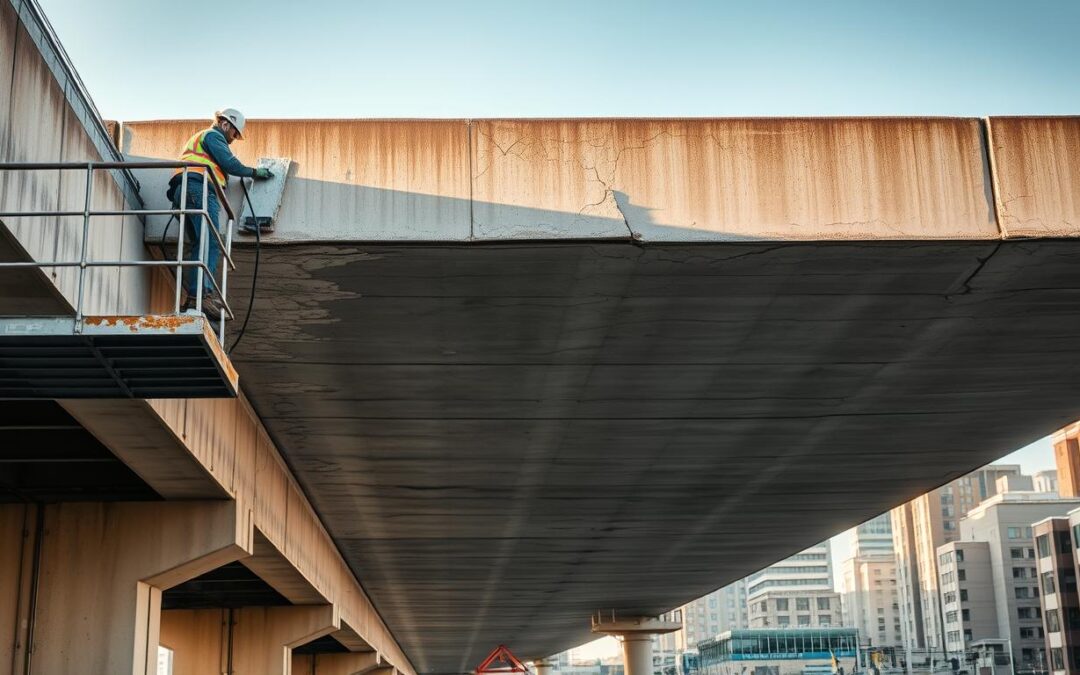 Repairing Concrete Spalling Under Bridges: Platform Positioning for Effective Patching